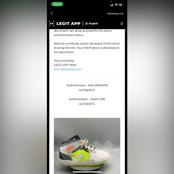 AUTHENTIC Nike Air Jordan 1 Notebook Mid Size 6Y (7.5Women) - Picture 10 of 10